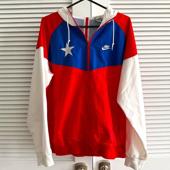 Nike Men’s Windrunner Windbreaker Jacket Red White Blue Mens SZ L - Picture 3 of 8